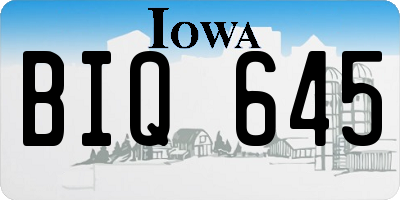 IA license plate BIQ645