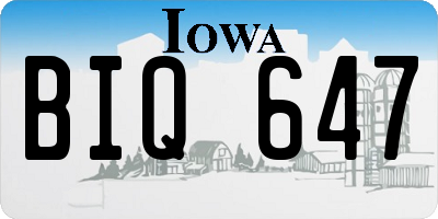 IA license plate BIQ647