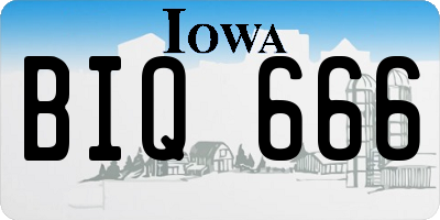 IA license plate BIQ666