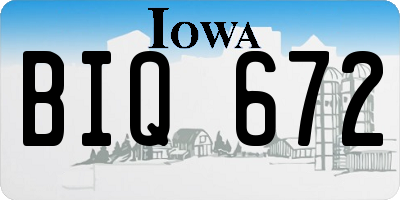 IA license plate BIQ672