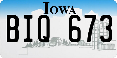 IA license plate BIQ673