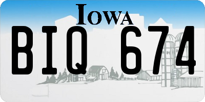 IA license plate BIQ674