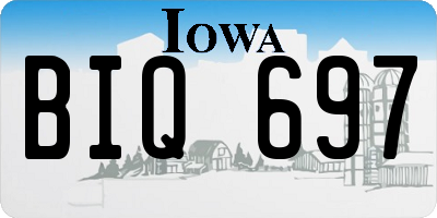 IA license plate BIQ697