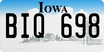 IA license plate BIQ698