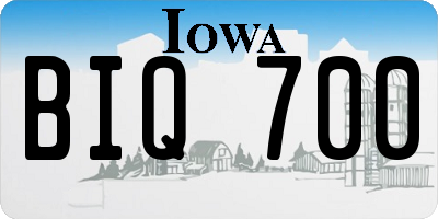 IA license plate BIQ700
