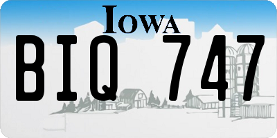 IA license plate BIQ747