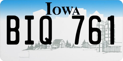 IA license plate BIQ761