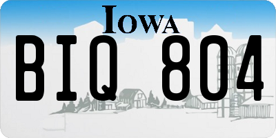 IA license plate BIQ804