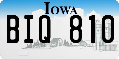 IA license plate BIQ810