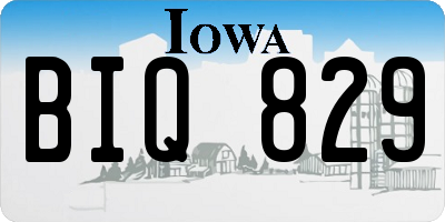 IA license plate BIQ829