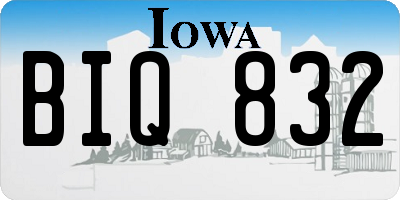 IA license plate BIQ832
