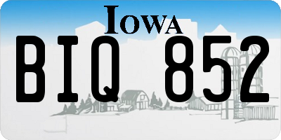 IA license plate BIQ852