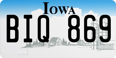IA license plate BIQ869