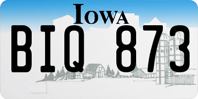IA license plate BIQ873