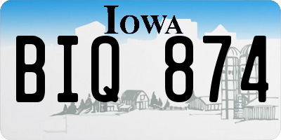 IA license plate BIQ874