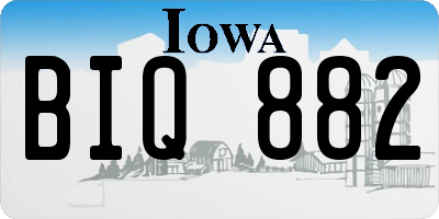 IA license plate BIQ882