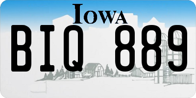 IA license plate BIQ889