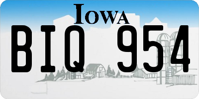 IA license plate BIQ954
