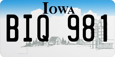 IA license plate BIQ981