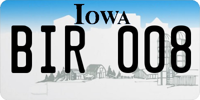IA license plate BIR008
