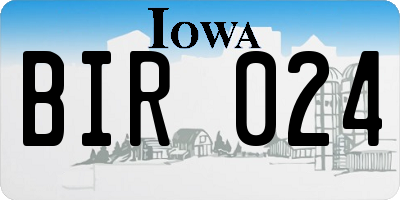 IA license plate BIR024