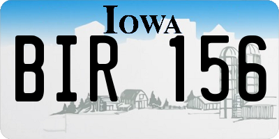 IA license plate BIR156