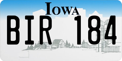 IA license plate BIR184