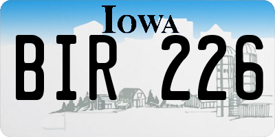 IA license plate BIR226
