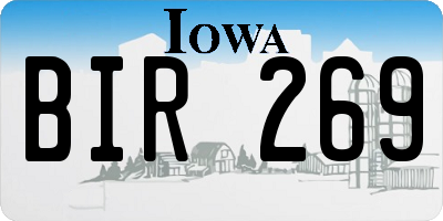 IA license plate BIR269