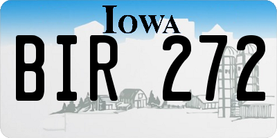 IA license plate BIR272