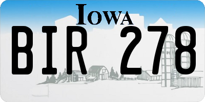 IA license plate BIR278