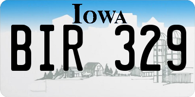 IA license plate BIR329