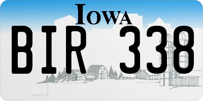 IA license plate BIR338