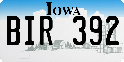 IA license plate BIR392