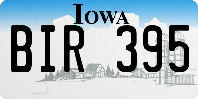 IA license plate BIR395