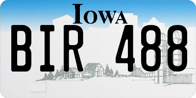 IA license plate BIR488