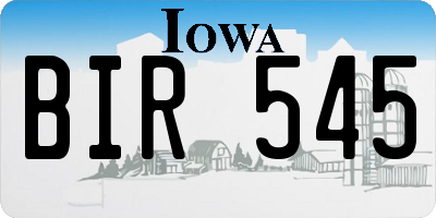 IA license plate BIR545
