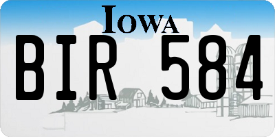 IA license plate BIR584