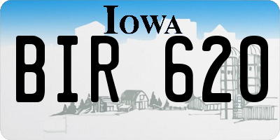 IA license plate BIR620
