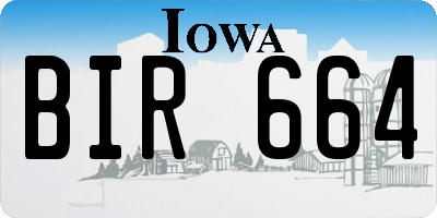 IA license plate BIR664