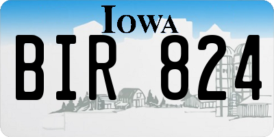IA license plate BIR824