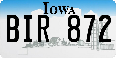 IA license plate BIR872