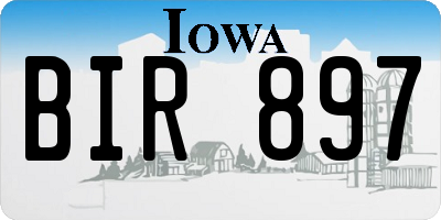 IA license plate BIR897