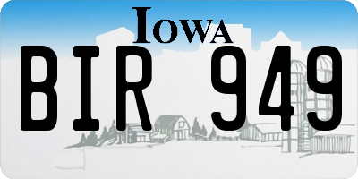 IA license plate BIR949