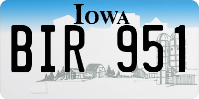 IA license plate BIR951