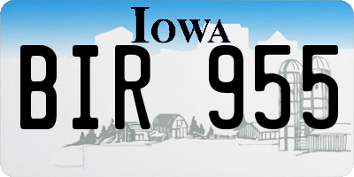 IA license plate BIR955