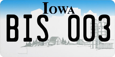 IA license plate BIS003