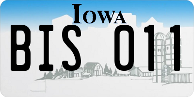 IA license plate BIS011