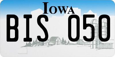IA license plate BIS050