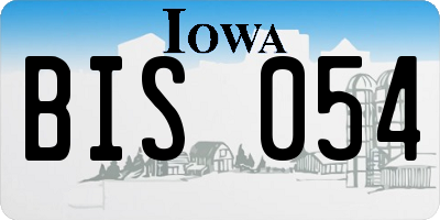 IA license plate BIS054